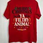 FLAWED Home Alone Merry Christmas ya Filthy Animal T Shirt Large Red Photo 0