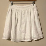 Oak + Fort  White Eyelet Skater Skirt Photo 0