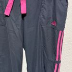 Adidas  gray pink‎ cropped track pants women's large Photo 3