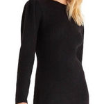 Z Supply Meredith Sweater Dress Black Ribbed XL Long Sleeve Cozy Minimalist Knit Photo 0