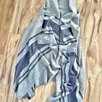 BOUTIQUE Wrap Scarf Shawl Kimono Vest Stripe Striped Gray Navy | OSFM Size undefined Photo 0