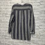 Old Navy  blue‎ and White Striped Tunic size Lg linen and cotton blend V Neck Photo 1
