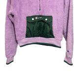 Champion Sweatshirt Sz XS Purple Green Hoodie Sherpa Half Zip UO Exclusive Photo 2