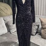 AMTIOUS 🌸 purple and black sequin cocktail long dress ✨ Photo 1