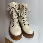 NEW CIRCUS SAM EDELMAN Ivory Shearling Combat Boots size 8 Brown Photo 6