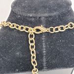 Statement Necklace Bubble Dangle Drop Gold Tone Clear Rhinestones 10" Pink Photo 3