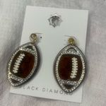 Game day football earrings with diamond accents Brown Photo 2