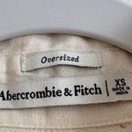 Abercrombie & Fitch  Oversized Linen-Blend Button Down Shirt Size XS Ivory Cream Photo 4