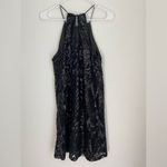 Everly Sequins Black Sleeveless A Line Mini Dress Cocktail Shift Shimmer Size M Photo 1