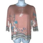 Multiples Women's Floral 3/4 Sleeve Tunic Knit Top L Large New Photo 0