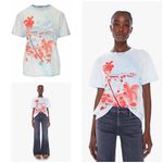 💕MOTHER💕 The Rowdy Tee ~ 100% Supima Cotton Lighten Up Beach Graphic XS NWOT Blue Photo 1