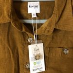 Kensie Kenzie Corduroy Ribbed Button Front Shacket‎ Jacket Brown Size Small Photo 2