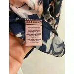 Juicy Couture  Navy Floral Shark Bite Hem Blouse Medium Photo 5