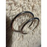 Vintage Sterling Silver Earrings Hoops Laser Etched Statement Pierced Western Photo 3