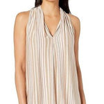 Max Studio Gray Multi Bridge Stripe Sleeveless Swing Tank - L EUC Photo 0