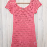 Old Navy VTG Womens Crochet Dress Size M Pink Y2K Boho Cottage Festival Beach Photo 0