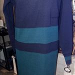 Brooks Brothers  100% wool navy block striped long sleeve dress size S  pocket Photo 1