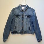 Bongo Vintage Cropped Distressed Denim Jean Jacket Sz XL (Juniors) Photo 0