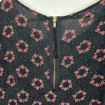 Free People Floral Tiered Ruffle Crop Top Size Medium Zip Back Black Photo 4