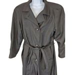Portrait Petite Womens Trench Coat Size 12 Gray Long Belted Button Closure 44g Photo 5
