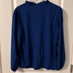 Royal Blue Ruffled Neckline LS Blouse, Sz L Size L Photo 1
