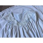 Vintage Shadowline Size L Floral‎ Embroidered Nightgown Housecoat Dusty Blue USA Size L Photo 1