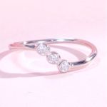 Boutique NEW 14k White Gold Genuine Certified Moissanite‎ Three Stone Ring Sz 6 Photo 7