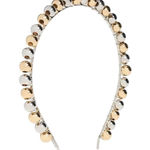 Lelet NY NWT Jasmine Beads Strand Headband in Gold/Silver Silver Photo 0