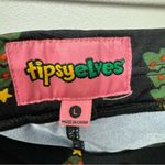 Tipsy Elves  Womens Christmas Tree Leggings Shiny Black Green Size Large Festive Photo 4