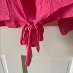 Emory park Vibrant Pink Tie Front Blouse Photo 3