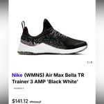 Nike Airmax Bella TR Trainer 3 AMP Black Sneakers with White and Blue Accents Photo 6