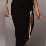 JLUXLABEL LUXLABEL BLACK SPRING RUCHED LINEN SKIRT Photo 6