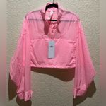 Alo Yoga  NWT Cropped 1/4 Zip Aerial Pullover Lightweight Jacket Neon Bubblegum Photo 3