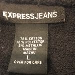 EXPRESS Jeans Metallic Black Short Sleeve Top Photo 3
