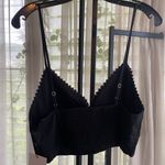 ZARA NWT  Lace Poplin Cami Tank Crop Top Shirt Black Size Large Photo 4