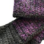 hand crocheted black and purple scarf Photo 1