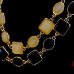 Talbots  NWOT double strand yellow and black cabochon gold tone necklace Photo 2