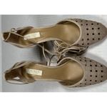 Lauren Ralph Lauren Verna Ankle Wrap D'Orsay Pumps Beige Calf Hair Leather Sz10B Tan Size 10 Photo 2