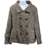 Last Kiss Vintage Tweed Dark Academia Pea Coat Jacket Plus Size 1X 90s Photo 0