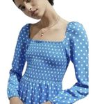 Dolan Anthropologie Left Coast Laney Polka Dot Maxi Dress in Blue and White Size L Photo 2