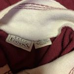 Vintage Teddy Bear Graphic Collared Sweatshirt Burgundy Cottagecore Top Photo 1