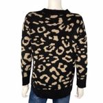 Workshop Republic Clothing Oversized Leopard Print Sweater Black Tan Plush M Photo 3