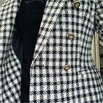 ZARA  New Ecru/Black Long Sleeve Lapel Collar Plaid Double Breasted Blazer Size S Photo 10