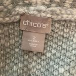 Chico's Wool Blend Sleeveless Open Front Sequined Cardigan Sweater Vest Gray - L Photo 2