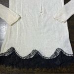 ZARA  Cream Knit Black Lace Hem Sweater Dress Photo 2