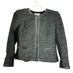 Anthropologie Bailey 44 Black Leather Trim Tweed Jacket Size 0 Photo 1
