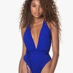 Maaji  Royal Blue Safari Plunge Reversible One Piece Swim Suit, Medium, $158 Photo 0