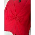 Wild Fable Red Long Sleeve Cropped Top Woman’s Size Medium Photo 2