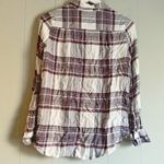 MELLODAY  Ladies' Flannel Button-Up Shirt Purple Plaid Size MP Photo 2