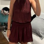 Chic Maroon Halter Mini Dress Red Size M Photo 1